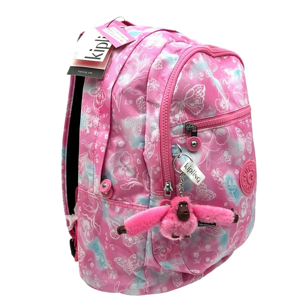 Kipling Challenger Women's Small Backpack Garden Clouds Butterfly & Floral Theme